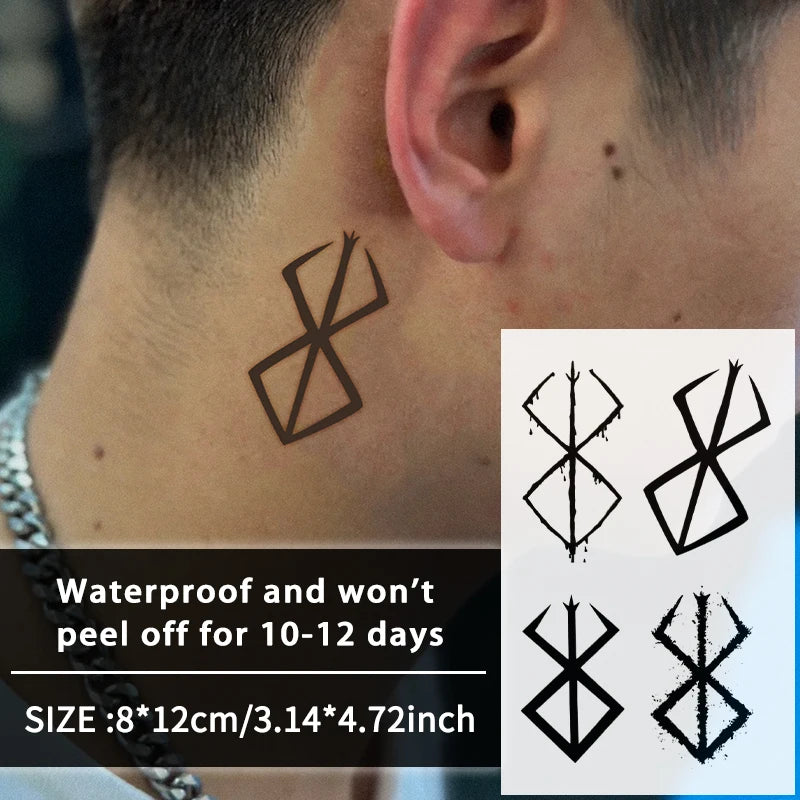 1Pc Geometric Waterproof Temporary Tattoo Stickers, Long-lasting Waterproof for One to Two Weeks, For Arm, Leg.