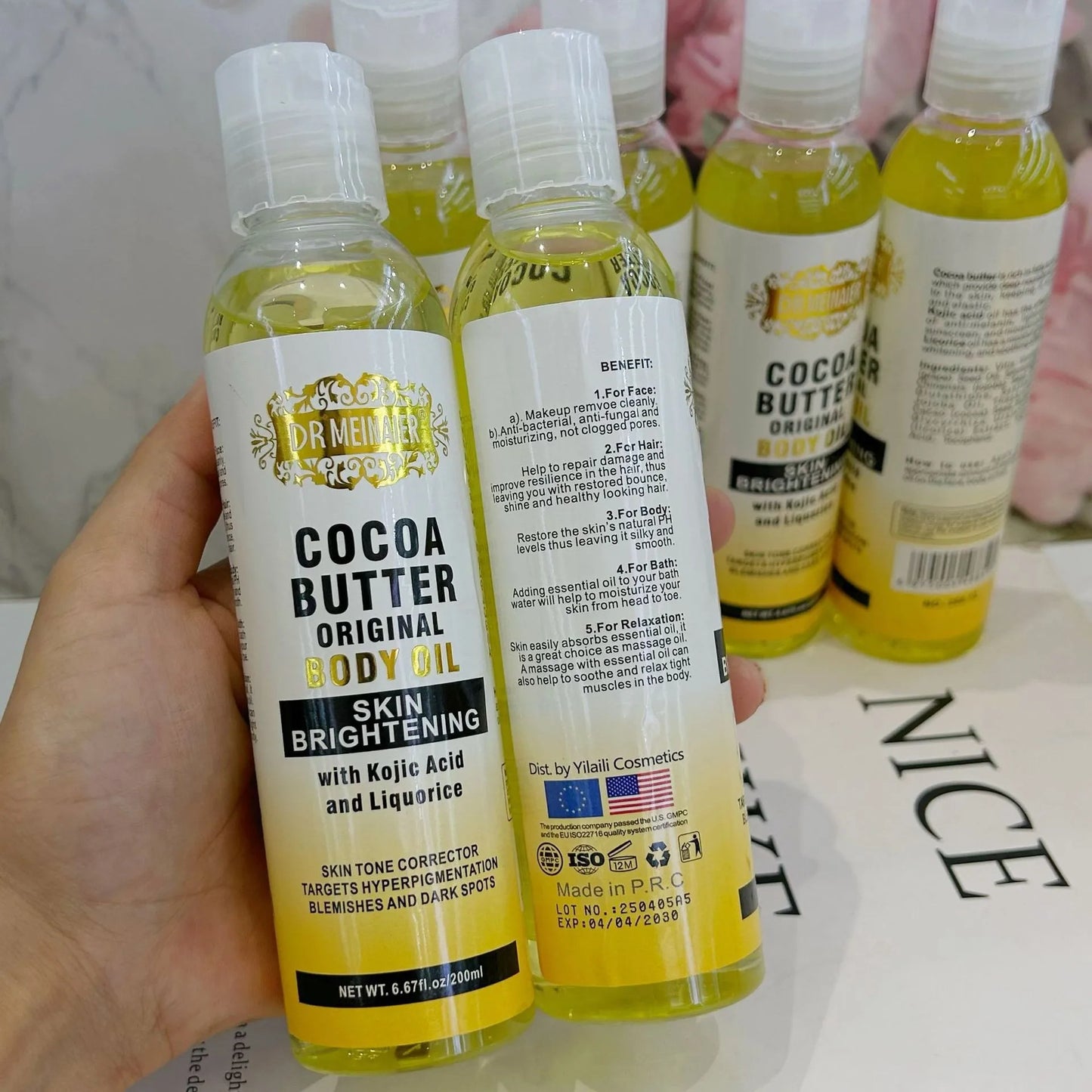 118ML Cocoa Butter Body OILlSkin care oil moisturizes and nourishes skin large capacity full body essential oil