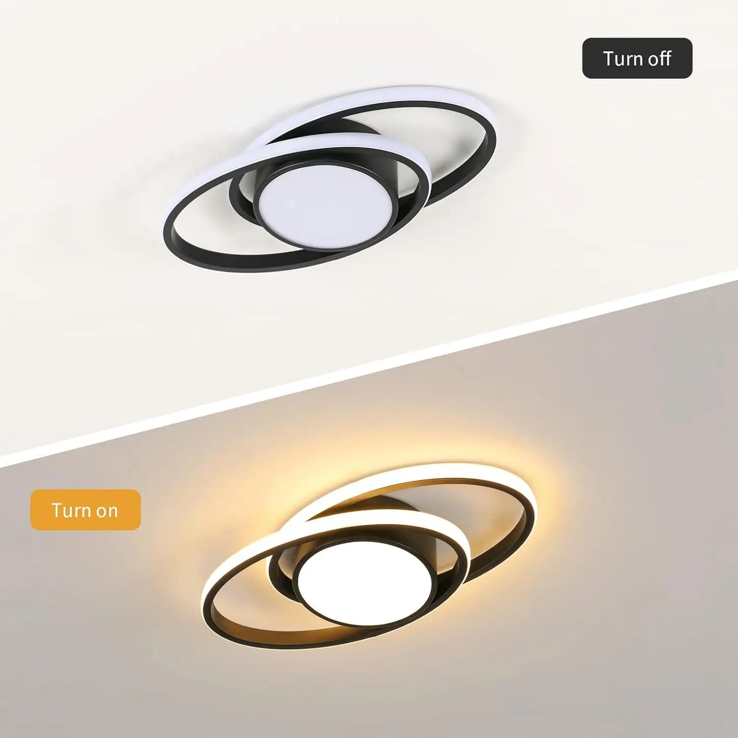 39W Ceiling Lamp,Double Round LED Ceiling Lamp,LED Ceiling Lamps Warm Light 3000K,Bedroom Ceiling Lamp,LED Ceiling Lamp Kitchen