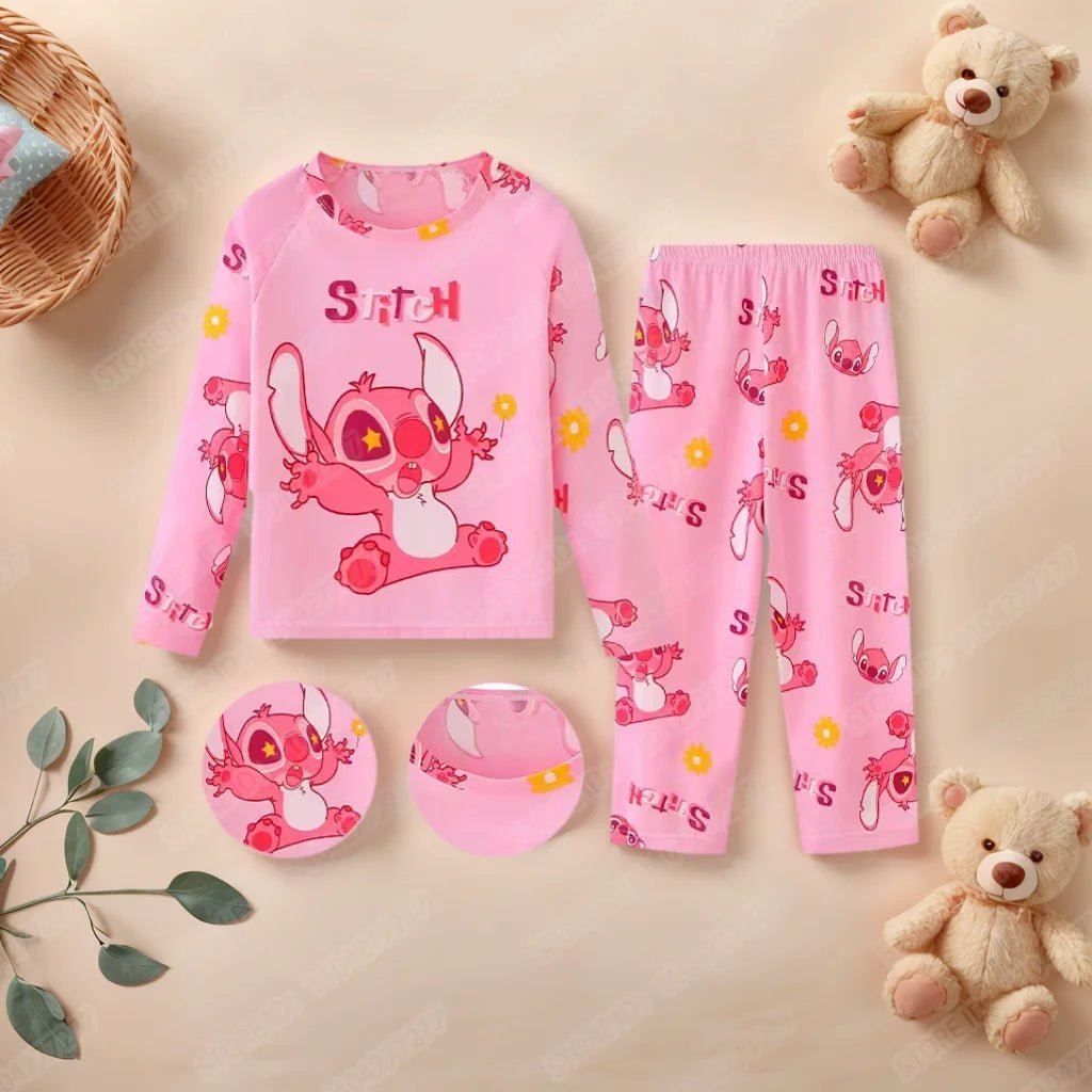 Adorable kids’ Stitch pajamas set – soft, cozy 2 - piece sleepwear for boys and girls, perfect for bedtime or as a cute gift. - WAREHOUSE SHOP
