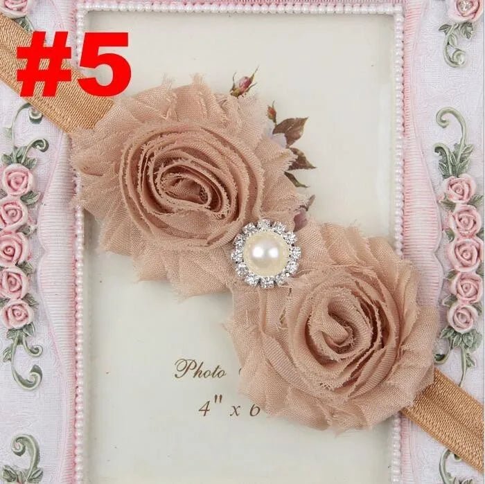 Baby Headband for Girls – Newborn Kids Floral Pearl Hair Accessory, Bow Turban for Photography & Gifts - WAREHOUSE SHOP