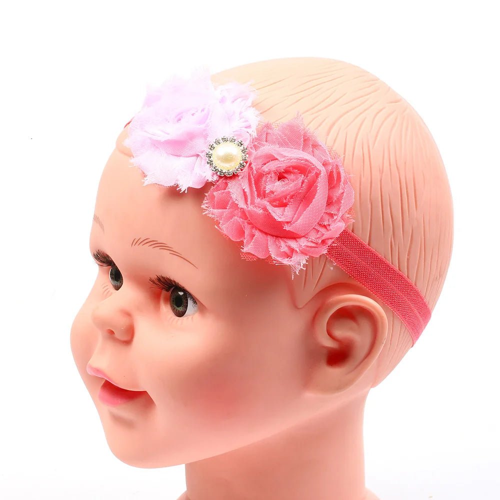Baby Headband for Girls – Newborn Kids Floral Pearl Hair Accessory, Bow Turban for Photography & Gifts - WAREHOUSE SHOP