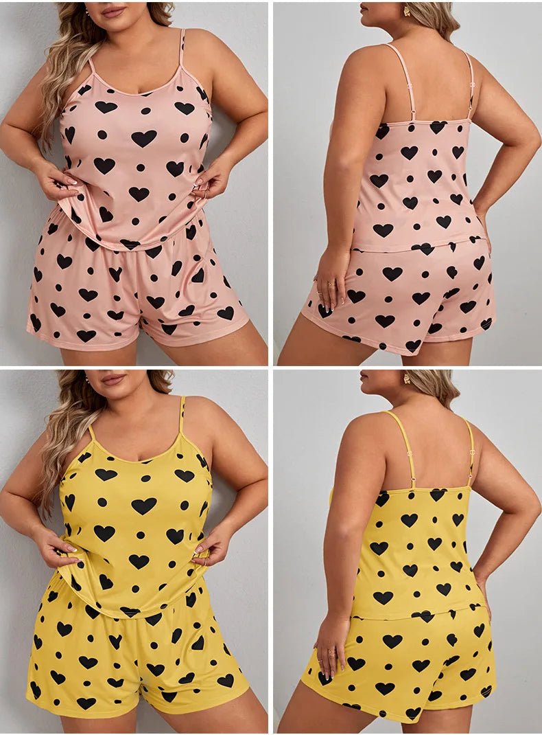 Big Size Summer Pajamas Plus Size Women Pijama Set Sexy Women Sleeveless Sleepwear Woman Women's Sleep Lounge Underwear - WAREHOUSE SHOP