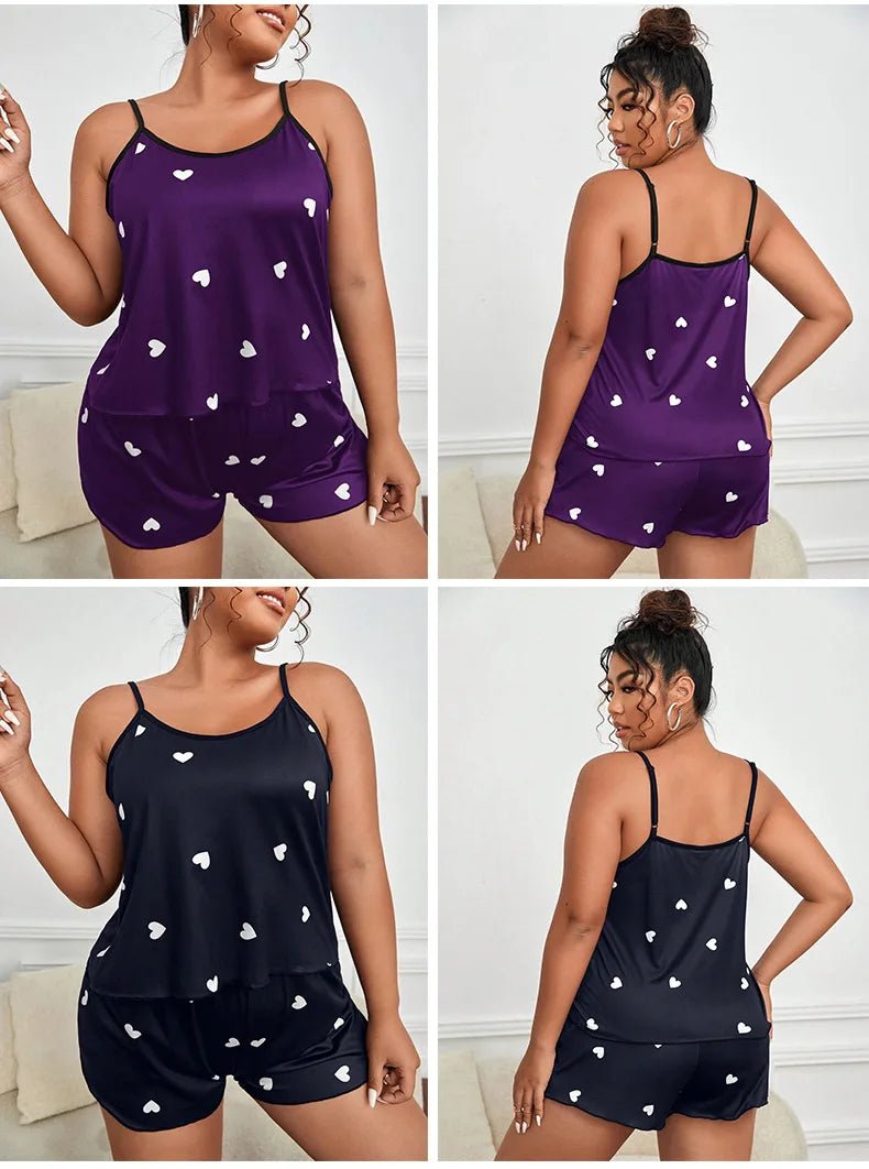 Big Size Summer Pajamas Plus Size Women Pijama Set Sexy Women Sleeveless Sleepwear Woman Women's Sleep Lounge Underwear - WAREHOUSE SHOP