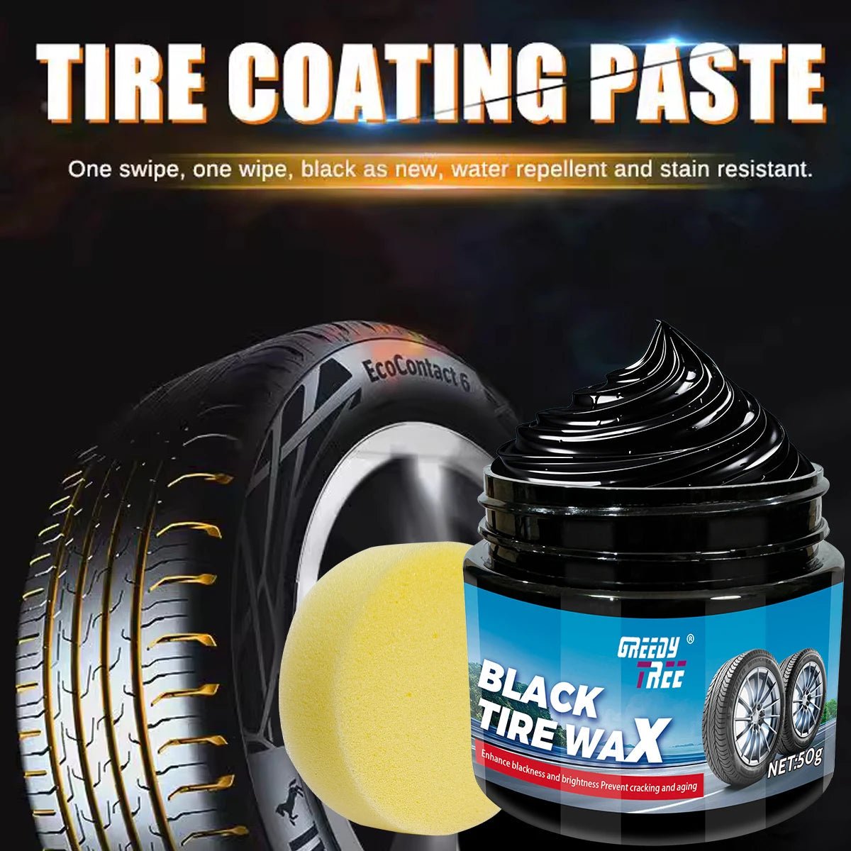 Black Tire Wax, Water - Resistant Car Wheel Shine, Long - Lasting Protection. - WAREHOUSE SHOP