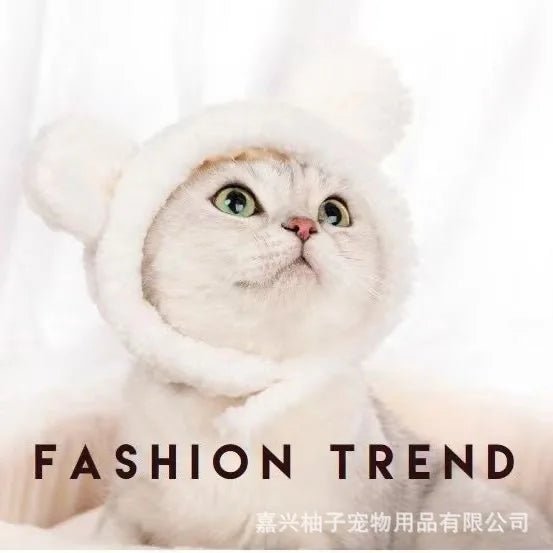 Cute Cat Hat Plush – Winter Knitted Pet Hat for Puppies & Kittens, Cosplay & Party Accessories - WAREHOUSE SHOP