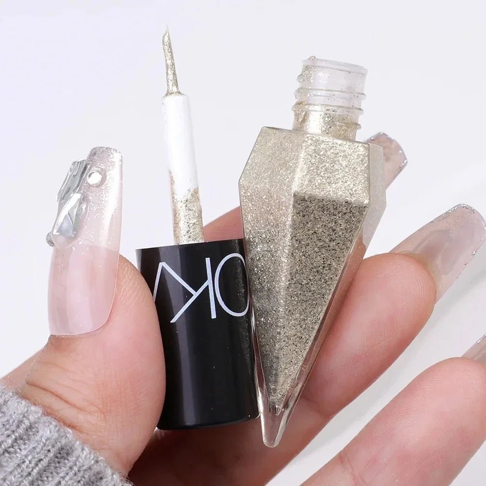 Diamond Shiny Eye Liners Eyeshadow Waterproof Silver Rose Gold Color Glitter Sequins Eyeliner Eye Shadow Makeup Beauty Cosmetics - WAREHOUSE SHOP