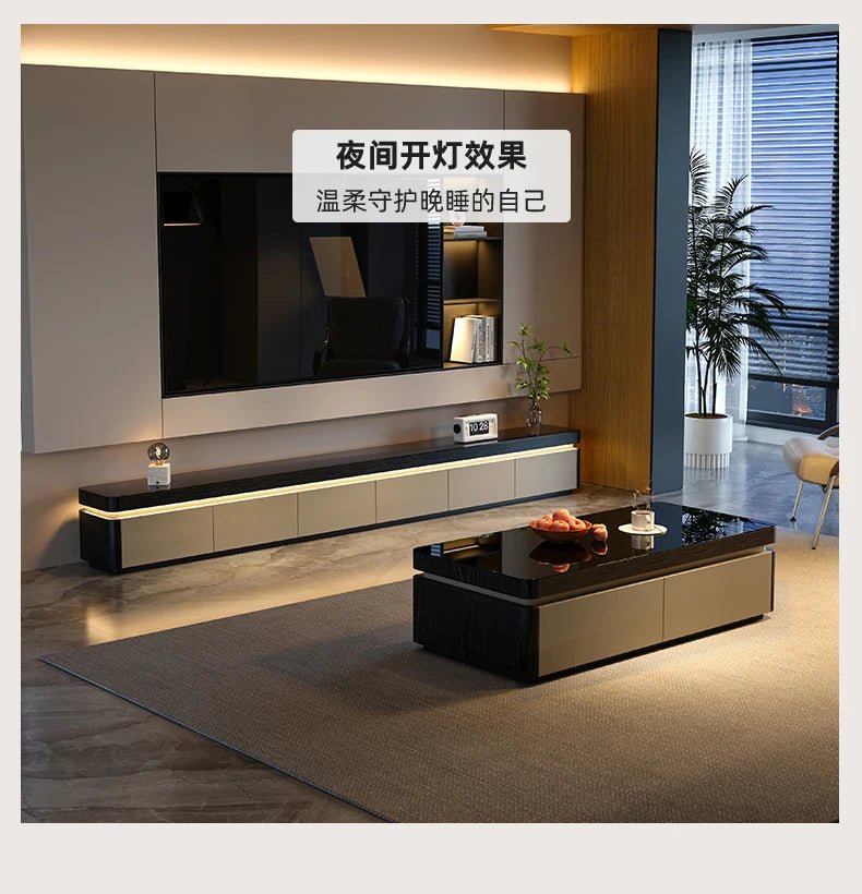 Elegant Space Saving TV Stand Eco Friendly Materials Sustainable Modern Aesthetics TV Stand Sliding Doors Living Room Furniture - WAREHOUSE SHOP