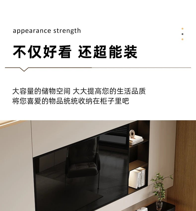 Elegant Space Saving TV Stand Eco Friendly Materials Sustainable Modern Aesthetics TV Stand Sliding Doors Living Room Furniture - WAREHOUSE SHOP