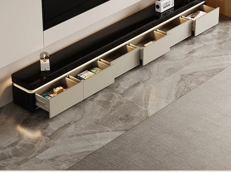 Elegant Space Saving TV Stand Eco Friendly Materials Sustainable Modern Aesthetics TV Stand Sliding Doors Living Room Furniture - WAREHOUSE SHOP