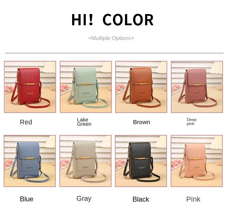Fashion Screen Touch Lock, Cell Phone Bag. Women's Mobile Phone Card Holder. Crossbody Shoulder Bag - WAREHOUSE SHOP