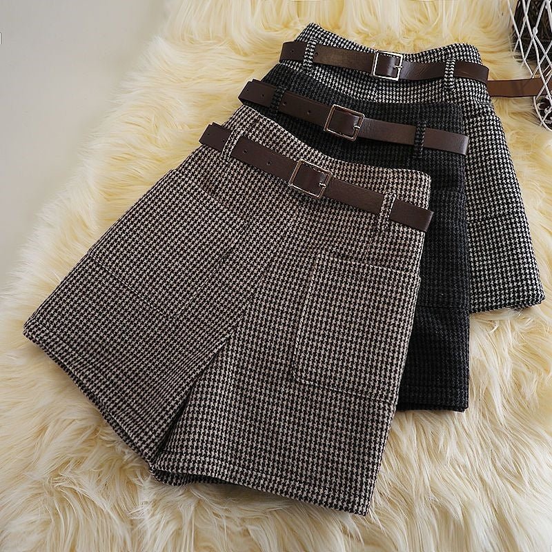 Fashionable All - match Slimming Woolen Wide - leg Pants - WAREHOUSE SHOP