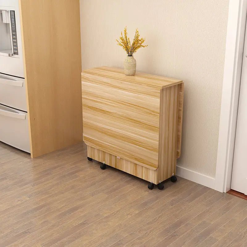 Folding dining table household multifunctional belt wheel movable rectangular restaurant dormitory dining table - WAREHOUSE SHOP