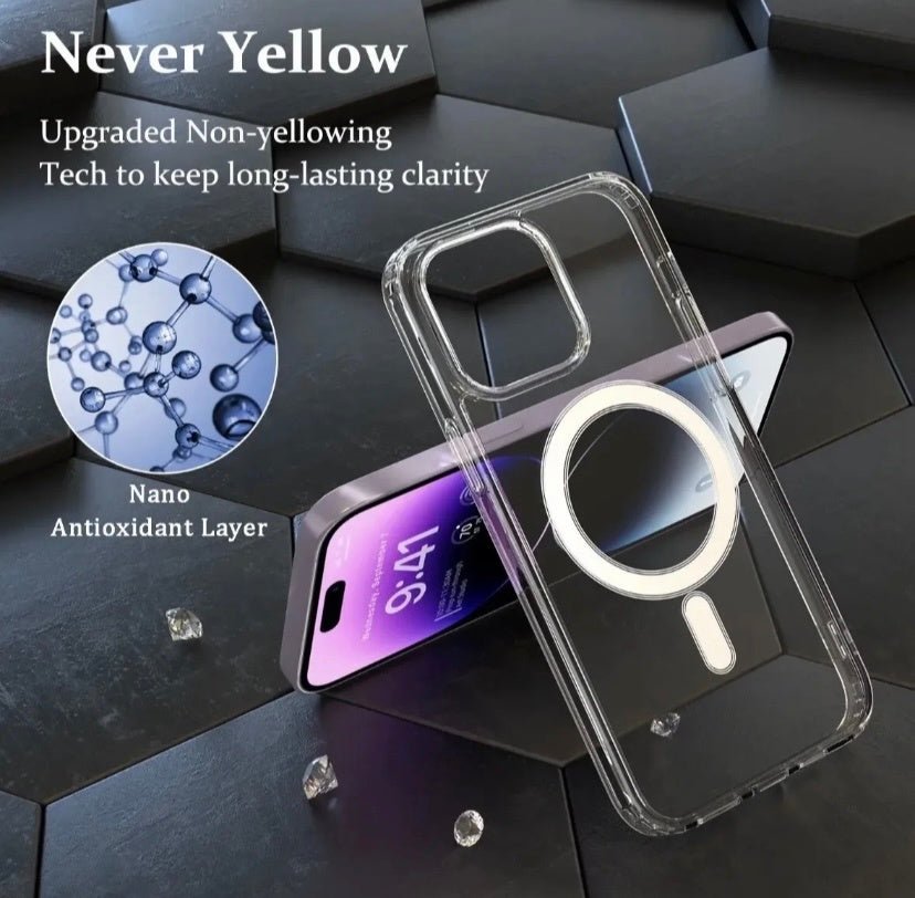 For Phone 15 14 Plus, Pro, Pro Max Case, Compatible With MagSafe, Shockproof Military - Grade Protection, Magnetic Phone Case For Phone 15 14 Plus, Pro, Pro Max, Classic Hybrid Case - WAREHOUSE SHOP