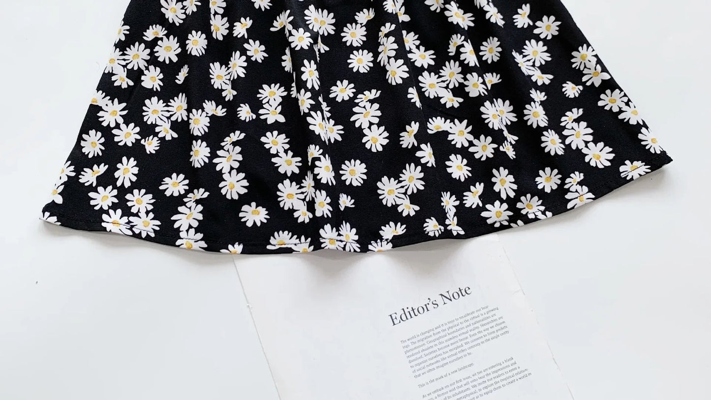 Girls Little Daisy Printed Slip Sleeveless Dress. Kids Dresses for Girls 2 To 6 Years, Flower Girl weddings Dresses - WAREHOUSE SHOP