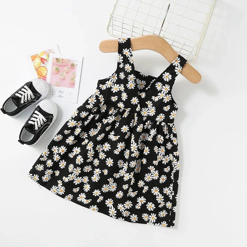 Girls Little Daisy Printed Slip Sleeveless Dress. Kids Dresses for Girls 2 To 6 Years, Flower Girl weddings Dresses - WAREHOUSE SHOP