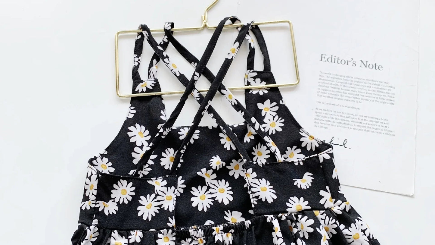 Girls Little Daisy Printed Slip Sleeveless Dress. Kids Dresses for Girls 2 To 6 Years, Flower Girl weddings Dresses - WAREHOUSE SHOP
