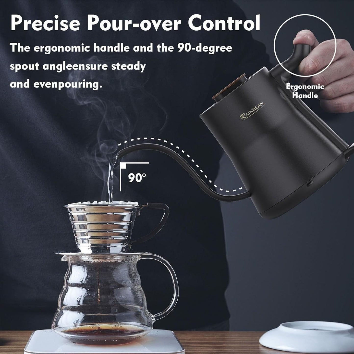 Gooseneck Electric Kettle, Pour Over Coffee Kettle Hot Water Tea Kettle,Stainless Steel Inner With Leak Proof Design,Rapid Heating, Auto Shutoff - WAREHOUSE SHOP