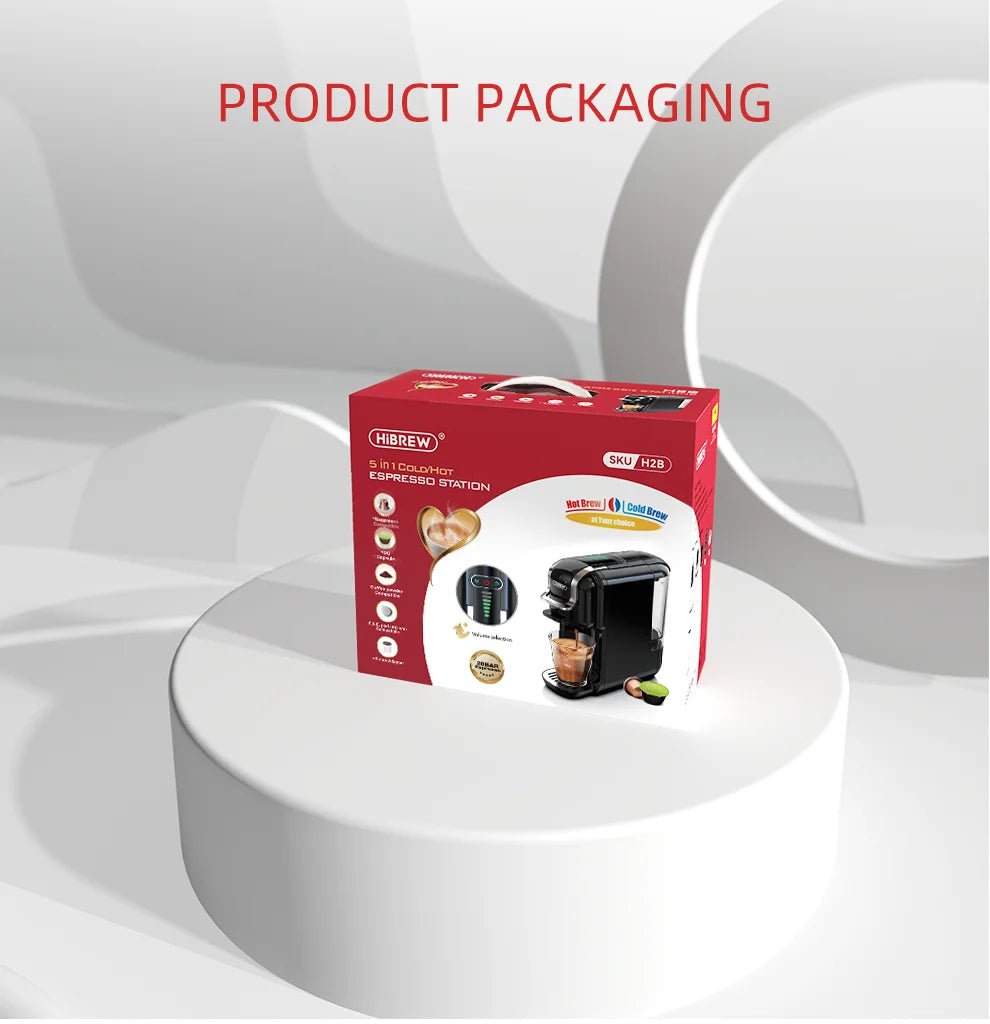 HiBREW Multiple Capsule Coffee Machine, Hot/Cold Dolce Gusto Milk Nespresso Capsule ESE Pod Ground Coffee Cafeteria 20Bar 5 in 1 - WAREHOUSE SHOP