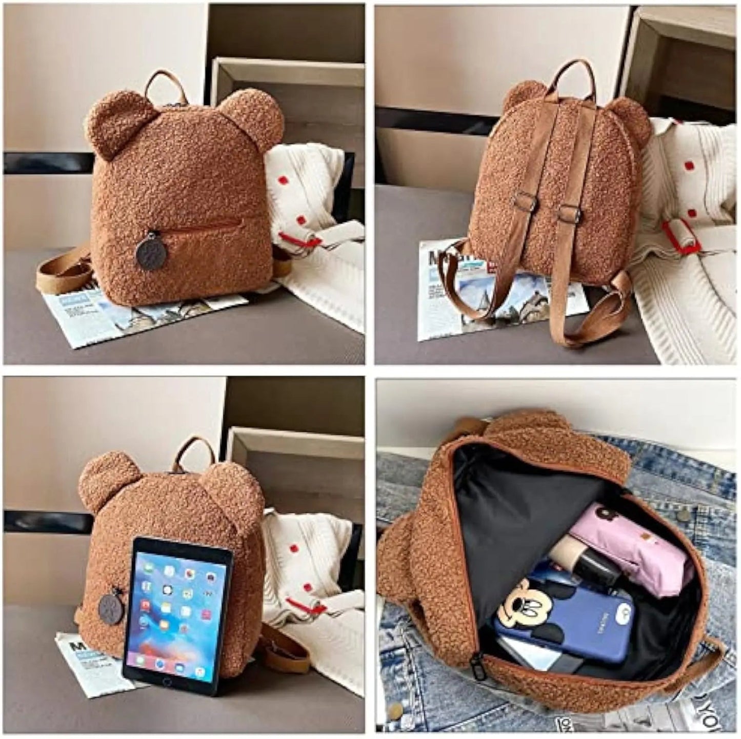 Kids Teddy Bear Backpack – Cute Small Bear Ear Bag, Stylish Children’s Gift & Everyday Backpack - WAREHOUSE SHOP