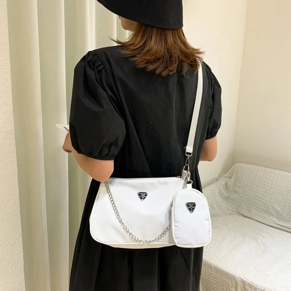 Lightweight and durable nylon crossbody bag for women. Perfect everyday casual bag with a stylish underarm design - WAREHOUSE SHOP