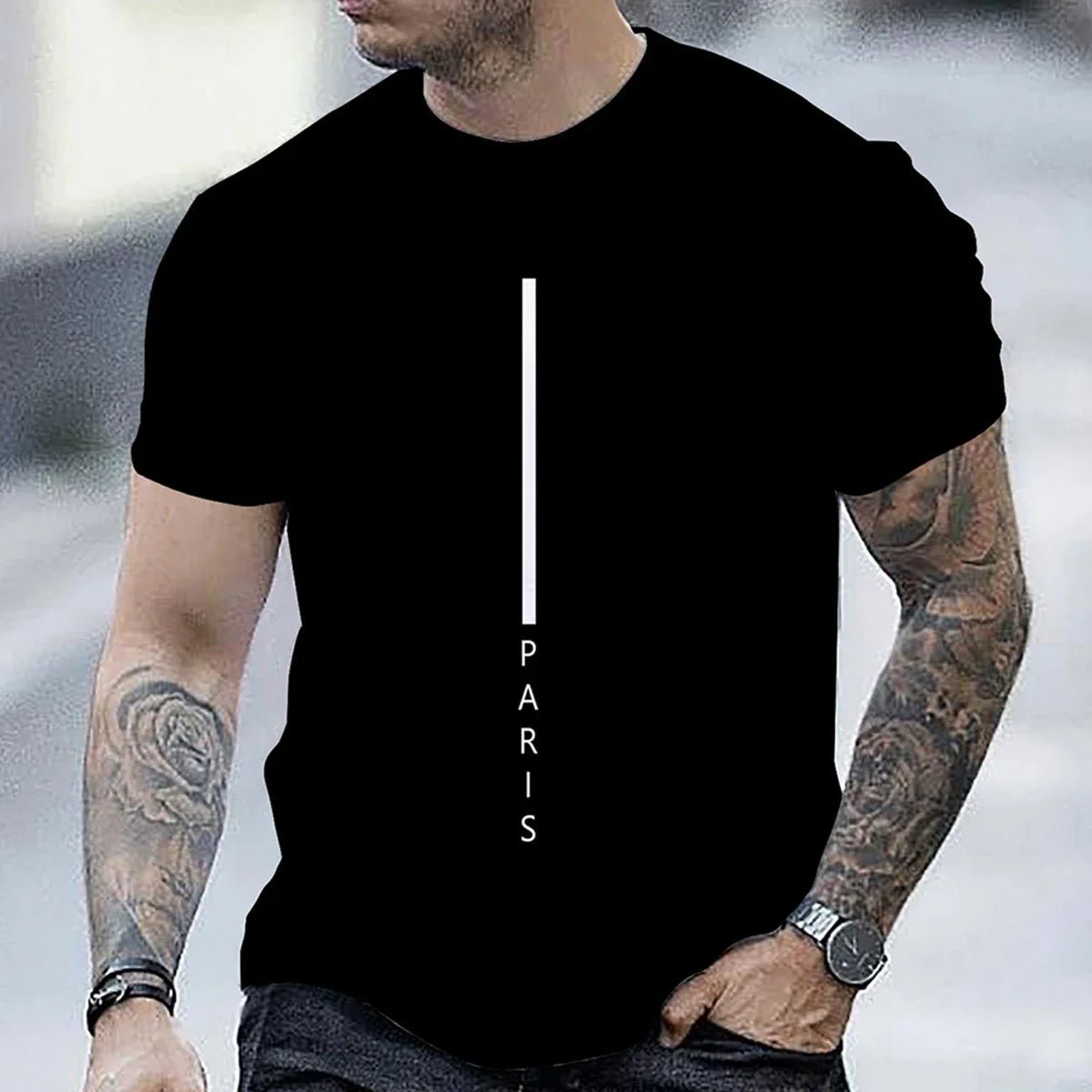 Men's Red Casual T-shirt Fashion Trend Short Sleeve Men's Summer Street Style Clothing Comfortable Clothing for Daily Life - WAREHOUSE SHOP