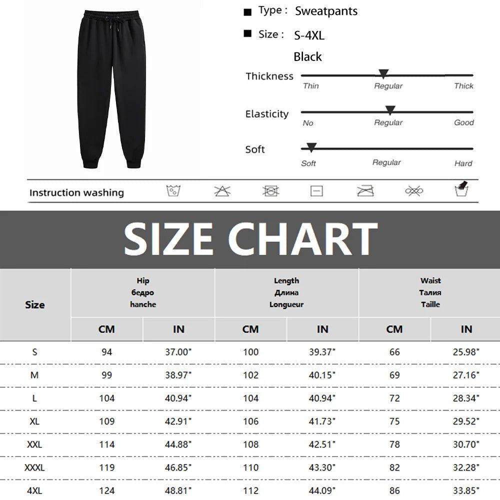Men's Sweatpants Spring Autumn Fleece Pants Sport Long Pants Casual Drawstring Pockets Trousers Oversize Sweatpants For Men - WAREHOUSE SHOP