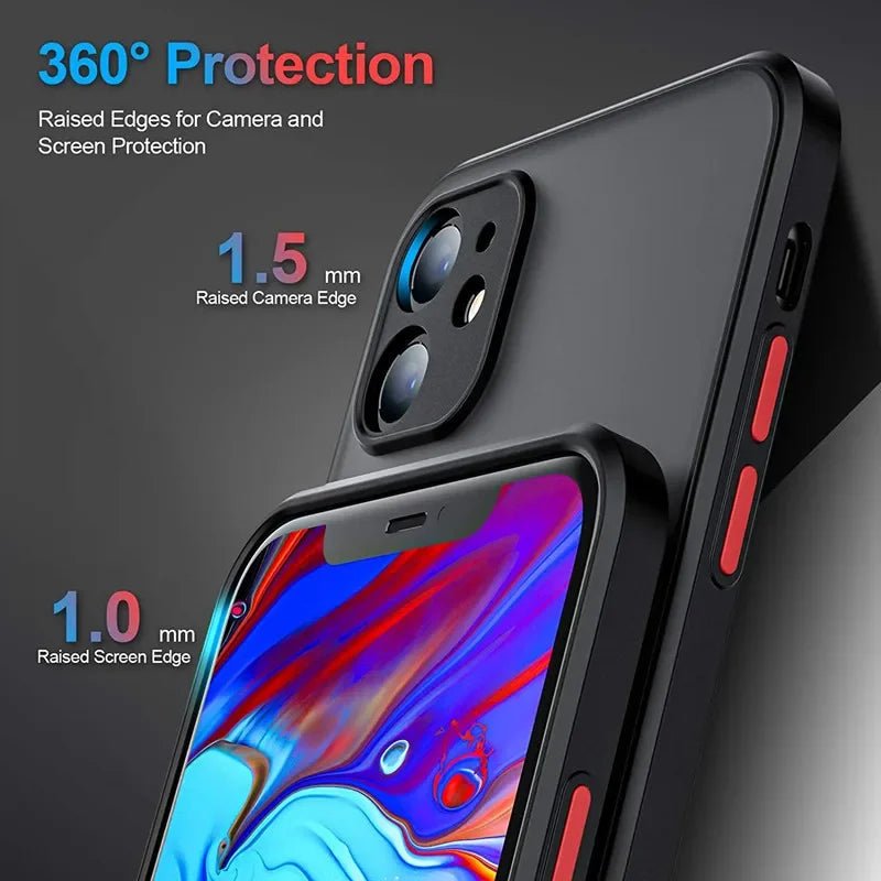 New Armor Bumper Shockproof Phone Case For iPhone 15 11 12 13 Mini 14 Pro XR X Xs Max Plus Silicone Hard Cover Capa - WAREHOUSE SHOP