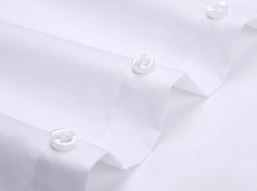 New Men Formal Shirt Long Sleeve Office Solid Color Anti - Wrinkle Fashion Business Pocket White Social Pocket Shirts 5XL 6XL 7XL - WAREHOUSE SHOP