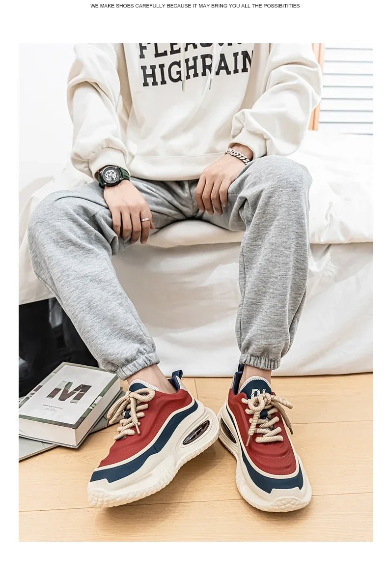 New Platform Vulcanized Sneakers Men Street Style Casual Shoes For Men Punk Chunky Social Men's Sneakers Korean 2025 Large Size - WAREHOUSE SHOP