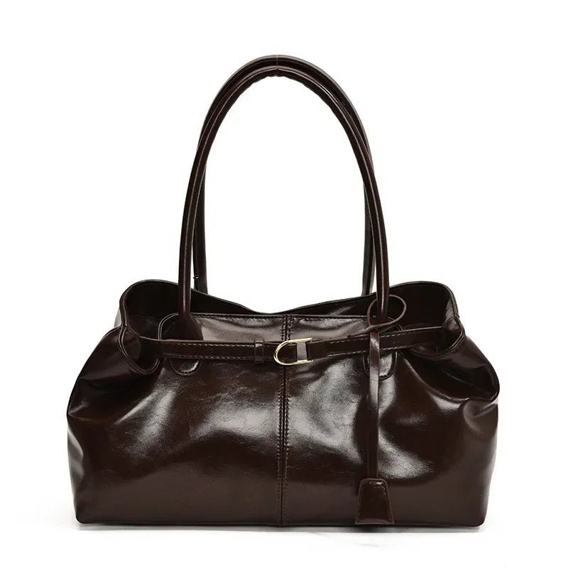 New PU Leather Tote Bag. Slouchy Hobo Handbag Fashion Shoulder Bag. Large Top Handle Bag for Women Work Shopping Travel - WAREHOUSE SHOP