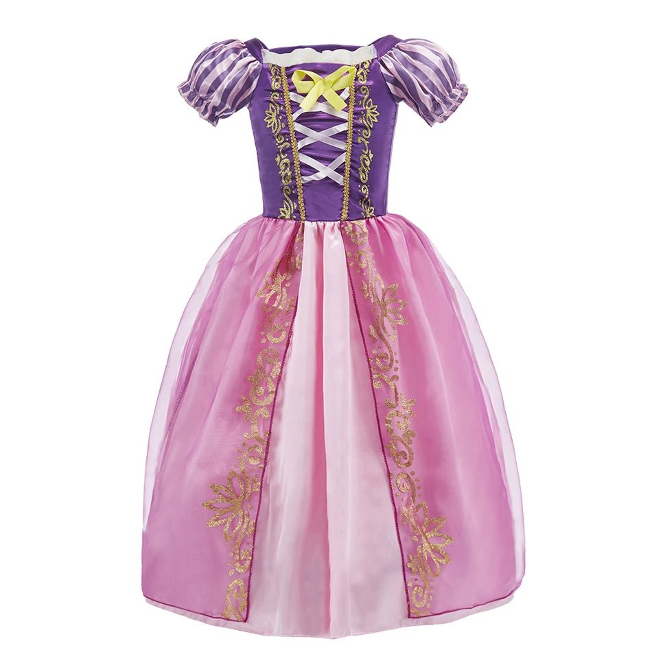 Princess Costume Dress – Rapunzel & Belle Fancy Flower Vestido for Girls, Christmas, Birthday & Carnival - WAREHOUSE SHOP