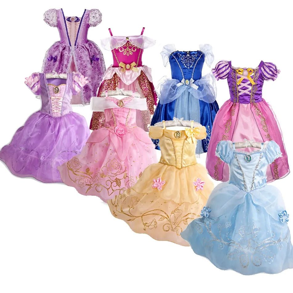Princess Costume Dress – Rapunzel & Belle Fancy Flower Vestido for Girls, Christmas, Birthday & Carnival - WAREHOUSE SHOP