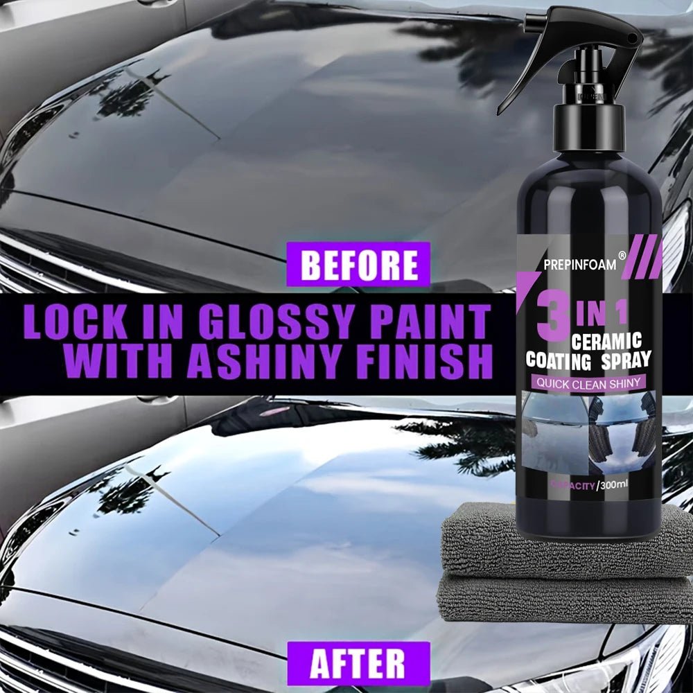 Professional 3 - in - 1 Ceramic Coating Spray - Long - Lasting Car Paint Protection & Shine - WAREHOUSE SHOP