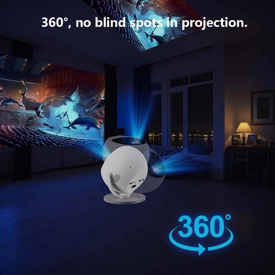 Professional 4K Mini Projector - WiFi6, Bluetooth 5.0, 360° Rotation for Home & Office - WAREHOUSE SHOP