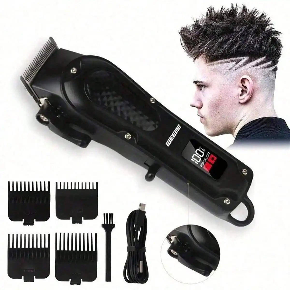 Professional cordless hair clipper & beard trimmer. USB rechargeable, sharp blades, and perfect grooming gift for men. - WAREHOUSE SHOP