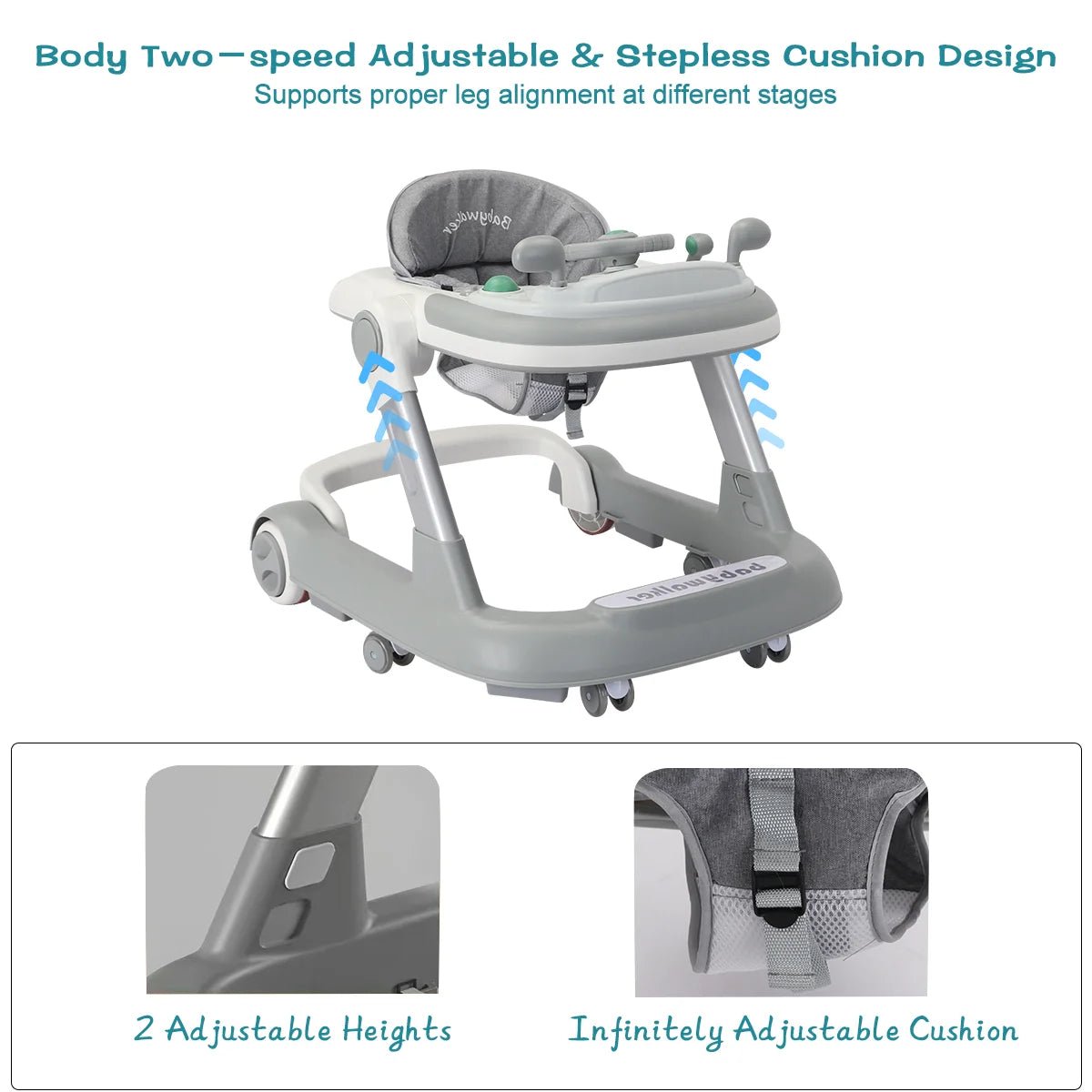 Push Walker with Removable Feeding Tray and Music Tray without batteries. 6 Months & Up Baby - WAREHOUSE SHOP