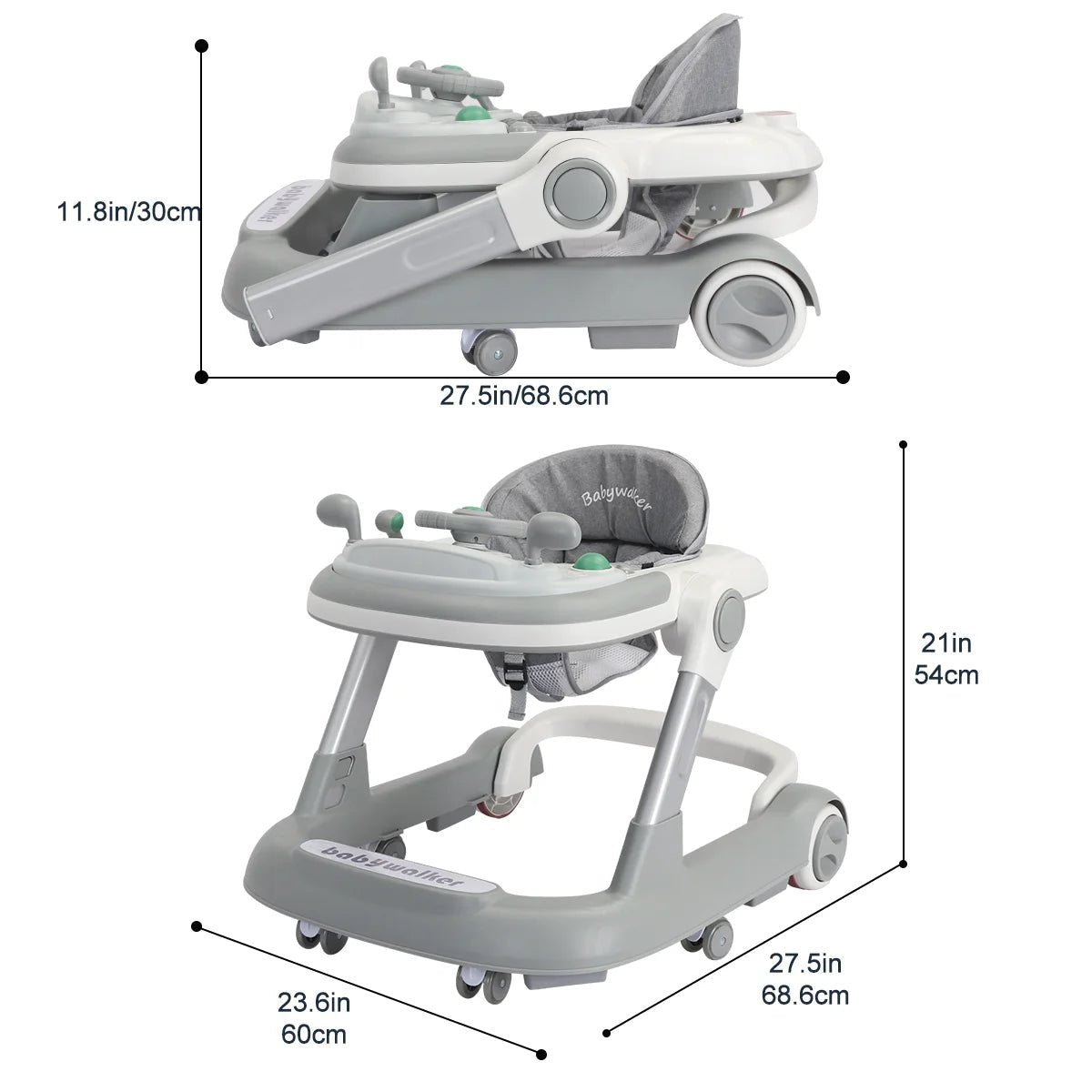 Push Walker with Removable Feeding Tray and Music Tray without batteries. 6 Months & Up Baby - WAREHOUSE SHOP