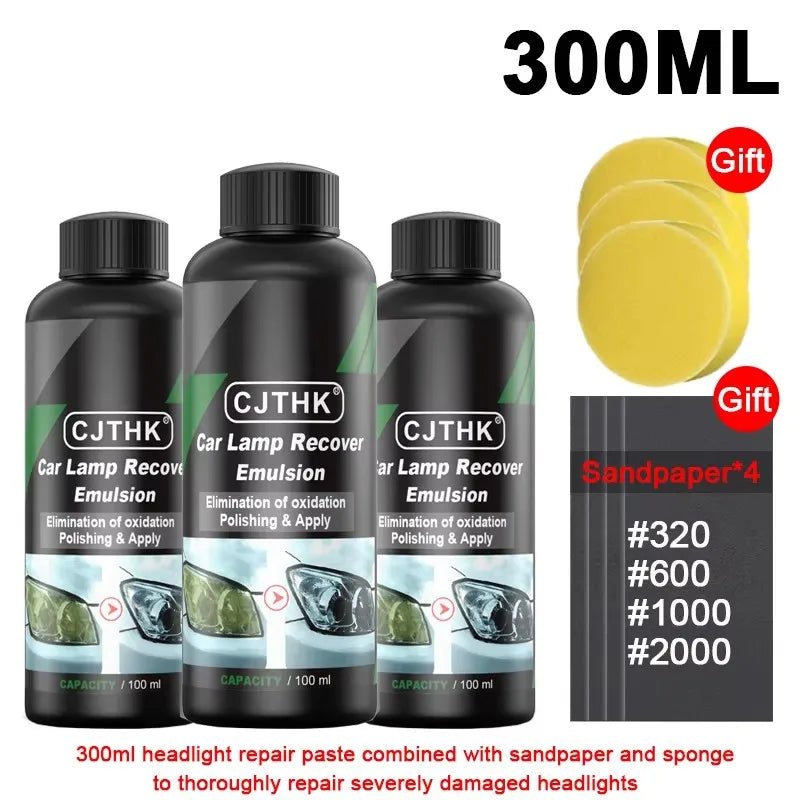 Restore clarity with CJTHK headlight polishing kit. Removes scratches, oxidation, and haze for brighter, safer car headlights. - WAREHOUSE SHOP