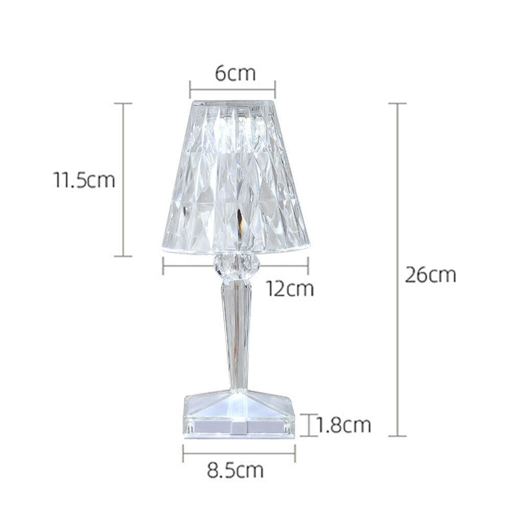 RGB LED Crystal Table Lamp Diamond Rose Bar Night Light Touch Atmosphere Bedside - WAREHOUSE SHOP