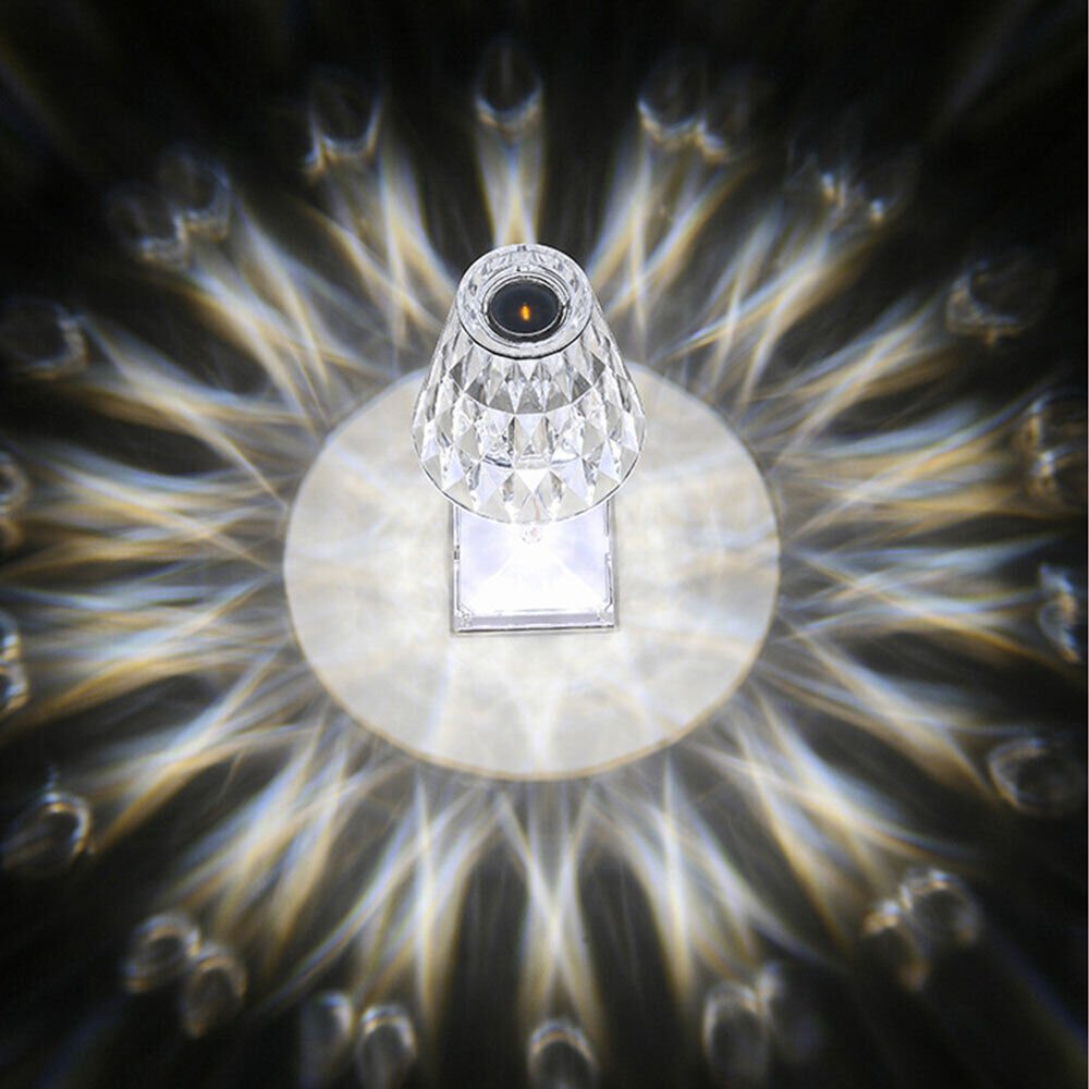 RGB LED Crystal Table Lamp Diamond Rose Bar Night Light Touch Atmosphere Bedside - WAREHOUSE SHOP