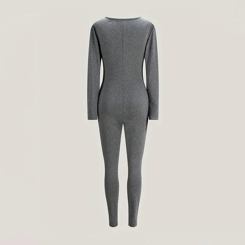 Sexy Sports Jumpsuits Women Autumn New Solid Long Sleeve Bodycon Fashion Rompers Streetwear Casual Skinny Fitness Overall Female - WAREHOUSE SHOP