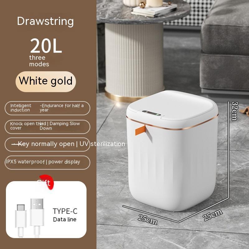 Smart Trash Can With Lid For Bedroom And Living Room Kitchen Storage Box Trash Can Induction Small Car Box Automatic Smart Dustbin Smart Trash Bin - WAREHOUSE SHOP