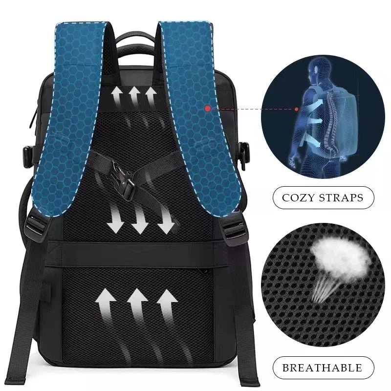 Stylish BANGE Travel Backpack – Business Laptop Backpack 17.3” Expandable, Waterproof, USB Charging, Large Capacity - WAREHOUSE SHOP