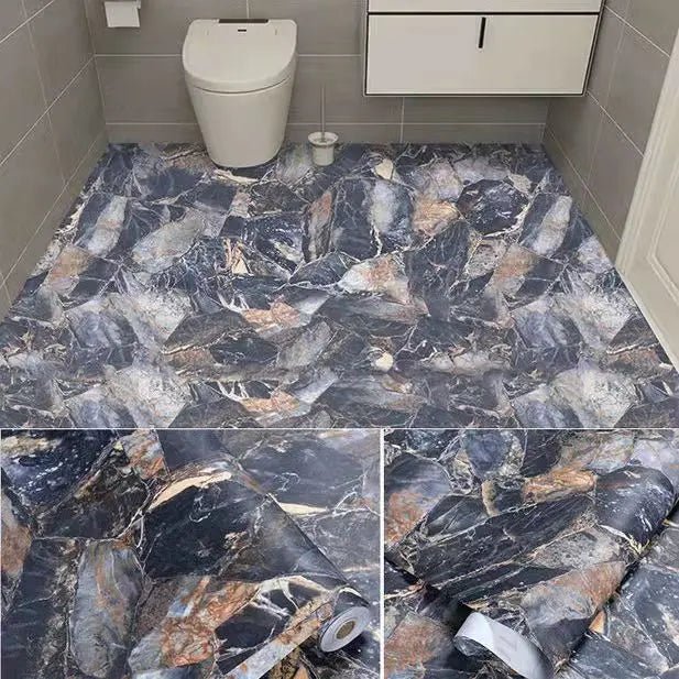 Thick Waterproof Floor Stickers – Self - Adhesive Non - Slip PVC for Bathroom & Kitchen - WAREHOUSE SHOP