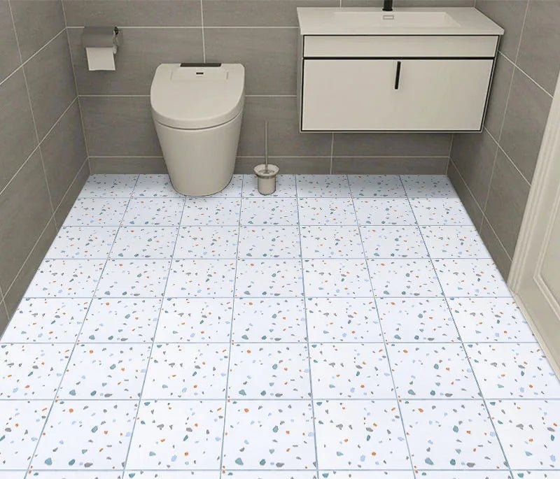 Thick Waterproof Floor Stickers – Self - Adhesive Non - Slip PVC for Bathroom & Kitchen - WAREHOUSE SHOP