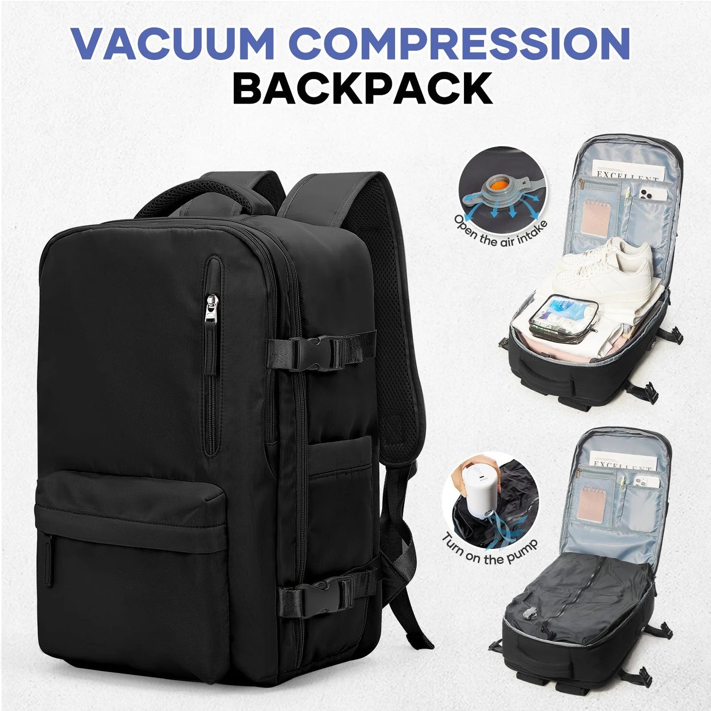 Vacuum Compression Travel Backpack – Large Capacity Foldable Hiking & Laptop Bag - WAREHOUSE SHOP