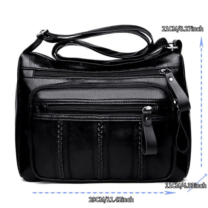 Women’s lightweight shoulder bag with spacious multi - layered compartments, perfect for mothers, middle - aged, and everyday use. - WAREHOUSE SHOP