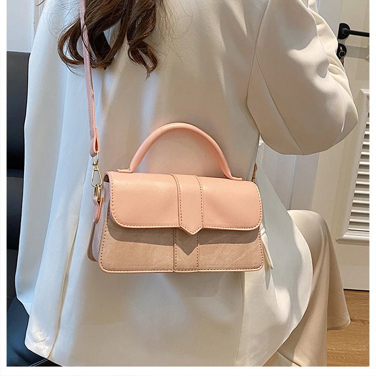Women’s PU leather shoulder bag in black – versatile square satchel with vintage design, crossbody style, and chic underarm fit. - WAREHOUSE SHOP