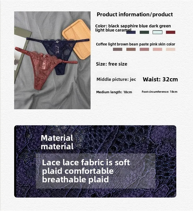 Women'S Sexy Lace Up Cut Out Thong Breathable Underwear for Women Thong Underwear - WAREHOUSE SHOP